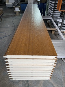 Gỗ hiện đại Thiết kế hạt Thép cửa nhà để xe tấm tính năng cách nhiệt trên bán - Product Image 2