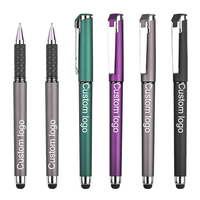Cadeaux d'affaires Stylo à bille promotionnel caoutchouté en métal Stylet tactile Stylos de logo personnalisé