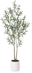 Ulivi per interni, albero di <span class=keywords><strong>ulivo</strong></span> seta con fioriera bianca per decorazioni per la casa e regalo di inaugurazione degli ulivi artificiali - Product Image 2