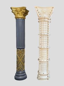 Molde Cilíndrico de Plástico ABS, Columna Romana Decorativa, Hormigón, Cemento Doméstico, Líneas en Espiral, Patrones de Flores Talladas, Villa - Product Image 2