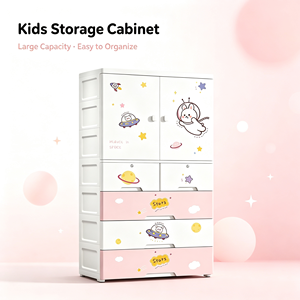 Armadio in Plastica per Bambini con Disegno Coniglietto, Mobile Multi-Cassetto per Vestiti e Giocattoli, per Camera da Letto e Soggiorno - Product Image 5