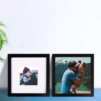 Set Bingkai Foto Hitam 12x12 Persegi dengan Alas untuk Memajang Foto 8x8 atau 12x12 Tanpa Alas Bingkai Foto