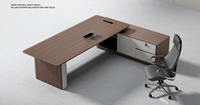 Bureau de direction contemporain avec design éco-responsable et durable, et tiroirs de rangement pour bureau à domicile et appartement