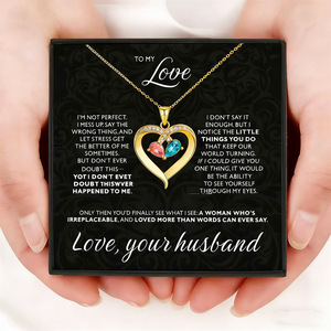 <span class=keywords><strong>Collana</strong></span> con Ciondolo a Cuore in <span class=keywords><strong>Argento</strong></span> Sterling S925 Personalizzabile con Pietra Portafortuna e <span class=keywords><strong>Nome</strong></span> su Misura - Product Image 1