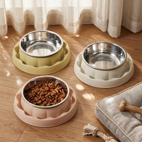 Gamelle anti-étouffement en acier inoxydable pour chien, design anti-débordement, base antidérapante, prévention de l'engorgement, pour usage domestique, vente en gros