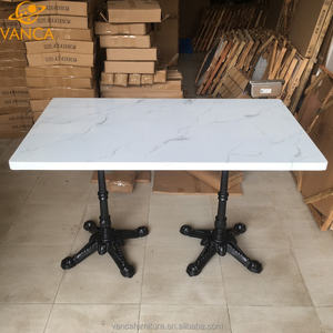 <span class=keywords><strong>Table</strong></span> de restaurant en pierre de quartz de meubles de restaurant de café de luxe commercial avec base en <span class=keywords><strong>fonte</strong></span> très stable - Product Image 5