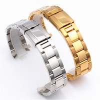 Bracelet de montre Solid 3-Link Oyster Diver 20 mm en acier inoxydable bicolore avec maillon d'extrémité de 17 mm pour Rolex Daytona