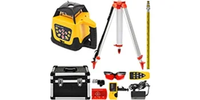 Stock disponible en entrepôt UE : Niveau laser VEVOR auto-nivelant 360° rotatif, portée 250m, outils de mesure verticale et horizontale.