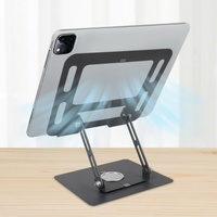 Support pour ordinateur portable en alliage argenté avec base rotative à angle réglable pour la maison et le bureau, supporte les ordinateurs portables/tablettes jusqu'à 20 kg