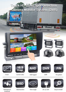 7 pouces détection d'angle mort moniteur de voiture véhicule Quad View Surveillance 3CH AI BSD détection de piétons et de véhicules - Product Image 5