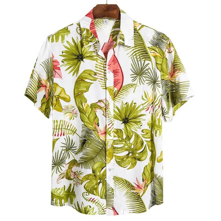 2022 Summer Fashion Custom Sumilation Printing Polo Shirts Polyester Hawaiian Shirts For Men