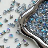 Perles en verre cristal biconiques, perles intercalaires à double pointe facettées pour la fabrication de bijoux, accessoires pour cheveux, chaussures