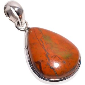 Colgante de pera de piedra preciosa de unakita natural en plata de ley 925 con engaste de bisel, colgantes solitarios, joyería de regalo unisex para adultos. - Product Image 1