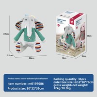 Jouet musical en peluche pour bébé, jouet sensoriel musical, animal en peluche activé par le toucher, boîte à musique électronique intégrée, jouets apaisants pour berceau, OEM
