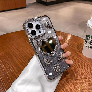 Luxe Brillant Amour Miroir Eau Diamant Galvanoplastie Flash Poudre TPU Téléphone étui pour iphone 15 Pro Max 17Air 16E 14 13 12 Pro - Product Image 5