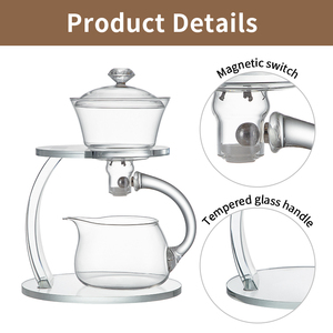 <span class=keywords><strong>Set</strong></span> da Tè in Vetro con Drenaggio Automatico Classico per Casa e Ufficio, Preparatore di Tè Sfuso ed Erbe, Infusore Kung Fu Pratico - Product Image 5