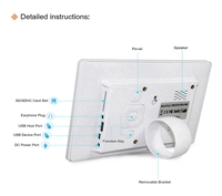 Cadre photo numérique 8 pouces avec lecture vidéo, horloge et audio MP3 – Prise en charge des formats AVI MP4, téléchargement gratuit de films pour calendrier