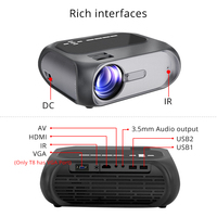 Projecteur de cinéma maison Touyinger T8 4000 lumens 720p LED avec haut-parleur intégré, mini projecteur vidéo portable