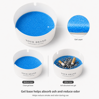 Cendrier jetable personnalisé avec logo, gel anti-odeur, ignifuge, recyclable, design minimaliste, forme ronde, approvisionnement en gros