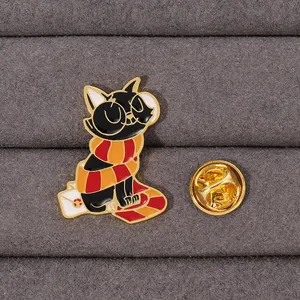 Shmik Zauberer Schal Cartoon Katze Emaille Metall Lustige Anstecknadeln Broschen Abzeichen Rucksack Kleidung Zubehör Schmuck Geschenk für Kinder - Product Image 3