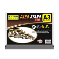 Support de carte A3 transparent Kejea avec base bicolore pour affichage de poster et signalétique de bureau en magasin de détail