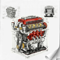 Ensemble de blocs de construction de moteur V8 de supercar DIY, modèle technique, moteur à entraînement, modèle mécanique, kits de briques d'assemblage pour cadeau d'enfant