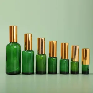Parfüm sprey şişesi mavi cam yeşil boş kozmetik ince sis şişeleri doldurulabilir Atomizer alkol püskürtücü