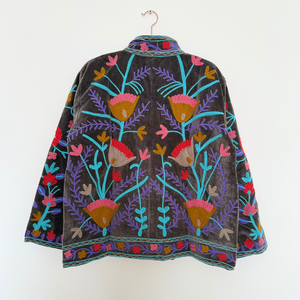 Veste matelassée en coton pour femme, hiver, boutonnière florale, ouverture devant, écologique, vintage, bohème, double face - Product Image 2