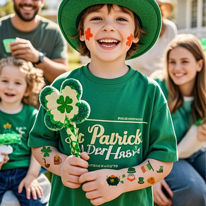Día Nacional Irlandés Día <span class=keywords><strong>de</strong></span> San Patricio Fiesta <span class=keywords><strong>de</strong></span> dibujos animados para niños Papel personalizado Pegatinas <span class=keywords><strong>de</strong></span> <span class=keywords><strong>tatuaje</strong></span> temporal <span class=keywords><strong>de</strong></span> moda para el cuerpo - Product Image 3
