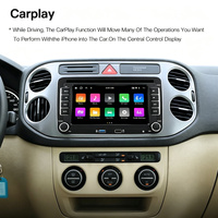 Radio Mobil Android 14 7 inci dengan Layar Sentuh, Dudukan Dashboard untuk VW Volkswagen, Android Auto Wireless, CarPlay, USB, dan WiFi Terintegrasi