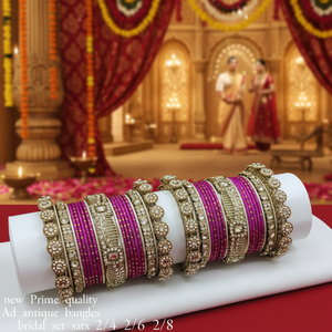 PADMAWATI <b>BANGLES</b> PRIVATE LIMITED High Quality Luxury Tungsten <b>Gold</b> Plated Multi Color Women's <b>Bangles</b> <b>Set</b> Indian Bridal Party - Product Image 3