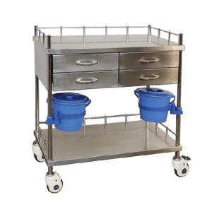 양동이 보관이 가능한 프리미엄 품질의 병원 손수레 스테인레스 스틸 마취 트롤리 - Product Image 1