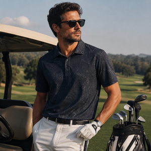 Polo de Golf Personalizado para Hombre, Tejido Texturizado Premium, Estampado Animal, Impresión Digital, Estilo Casual de Negocios para Club de Campo - Product Image 1