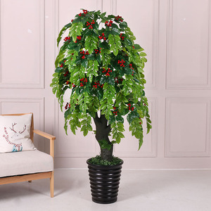 Árbol de la Felicidad en Maceta Grande, Planta Verde Decorativa para Interiores, Sala de Estar, Decoración de Piso con Árbol de Plástico Simple, Centro Comercial - Product Image 3