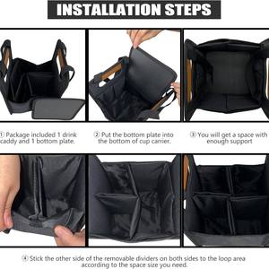 Bolsa Térmica Aislada 2 en 1 de 600D con Asa, Reutilizable, para 4 Latas/Vasos, Organizador de Bebidas, Bolsa de Transporte para Bebidas Frías y Calientes, OEM - Product Image 4