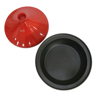 Tajines marocains en fonte émaillée rouge avec couvercle conique, antiadhésifs et durables pour cuisinières à gaz/à induction