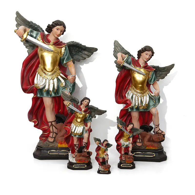 Resin Saint Michael Christian Fiberglass Archangel Statue