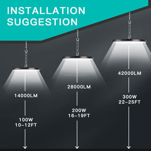 Lampada Industriale LED UFO Tayire 100W 200W 300W a Lunga Durata e Risparmio Energetico 6000K per Fabbriche e Garage - Product Image 5
