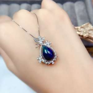 قلادات كريستال زرقاء أنيقة للنساء من المصنع الأصلي، مجوهرات راقية لحفلات الزفاف - Product Image 5