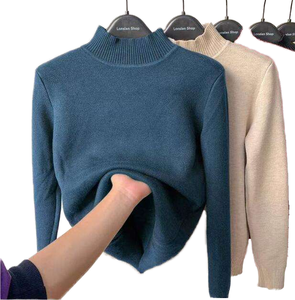Pull à col roulé pour femme, tricoté épais, à manches longues, couleur unie, vêtements décontractés pour l'automne et l'hiver - Product Image 2