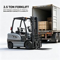 Chariot élévateur à fourche au lithium de 2,5 tonnes, chariot élévateur à contrepoids électrique alimenté par batterie au lithium pour la logistique d'entrepôt
