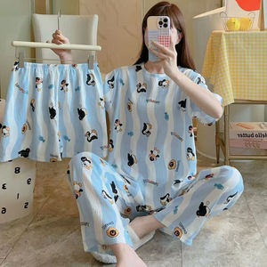 <span class=keywords><strong>Pigiama</strong></span> Estivo in Poliestere a Tre Pezzi con Maniche Lunghe, Motivo Animale, per Donna, Cartone Animato <span class=keywords><strong>Mickey</strong></span>, Carino, Comodo Cardigan XL - Product Image 5
