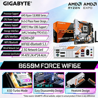 Carte mère GIGABYTE B850M FORCE Série AMD 9000 8 2 2 Phases VRM numérique 9600 MHz DDR5 128 Go de RAM maximale Ports AGP PCIe 5.0 2xPCIe