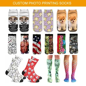 Wholesale Customs 3d Printed Socks Custom Design Unisex 3D Sublimation Logo Sock Custom Printed Socks