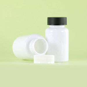 HDPE blanco 80ml suplemento cápsula tableta medicina farmacia botella de plástico con tapón de rosca de color personalizado - Product Image 2