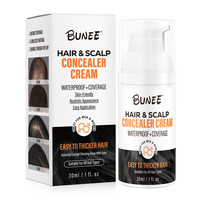 Crème de camouflage épaississante, spray brun foncé pour la ligne des cheveux et correcteur de cuir chevelu pour cheveux clairsemés, cache-taches chauves pour hommes avec système