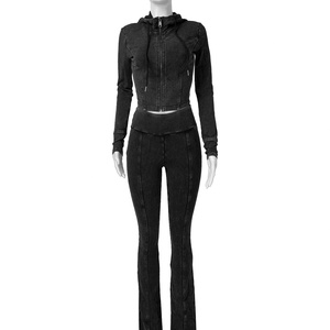 Abito Casual a due pezzi con cappuccio e cappuccio con fornitura transfrontaliera di <span class=keywords><strong>abbigliamento</strong></span> da <span class=keywords><strong>donna</strong></span> - Product Image 2