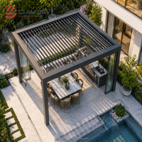 Pergola de jardin en aluminium avec système de toit pliant électrique pour l'hôtellerie et les projets commerciaux