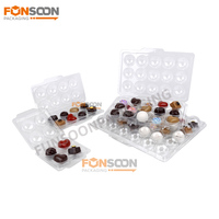 Vente en gros de 4 8 15 30 trous chocolats à la truffe boîte blister transparente en plastique PET plateau d'emballage transparent pour bonbons
