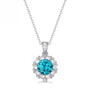 <span class=keywords><strong>Collana</strong></span> in argento Sterling 925 Moissanite in stile <span class=keywords><strong>Tiffany</strong></span> con rodio - Product Image 1